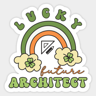 Lucky Future Architect for Kids, St. Patricks Day Kids Gift, Future Architect, Lucky Shamrock, Rainbow Lucky Future Architect Kids Sticker